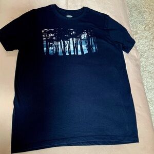 Old Navy Blue White L Short Sleeve t shirt Outdoor Active Sporty Travel Soft